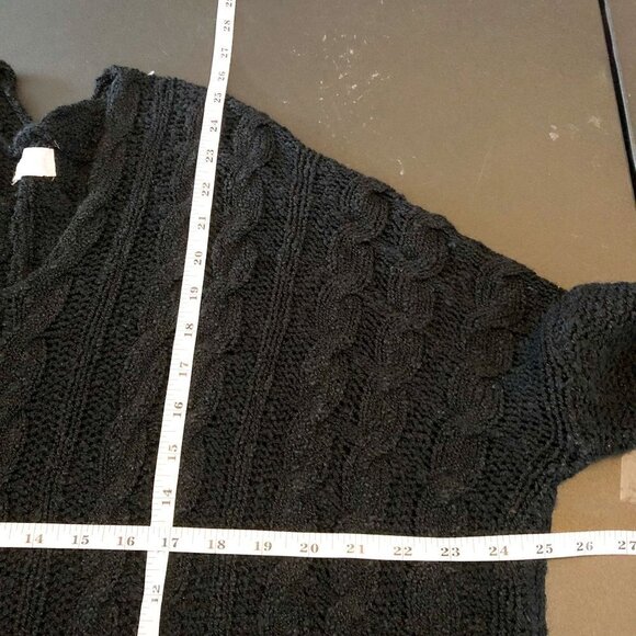 Altar'd State Chunky Cable Knit V Neck Tunic Sweater Medium Boho - Picture 5 of 9